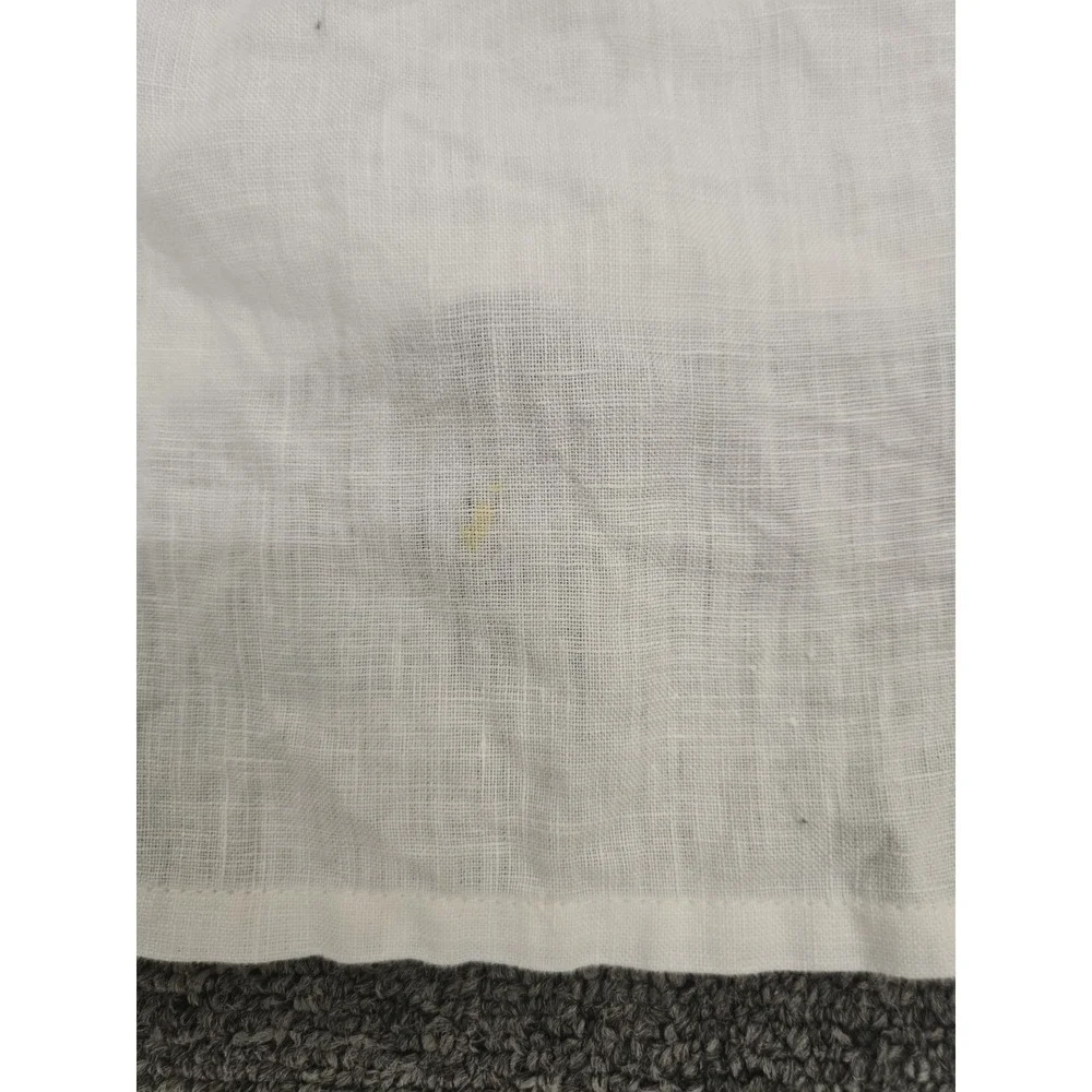 Unisex America White Linen Longsleeve Vneck Embroidered Shirt XXL - Picture 9 of 10